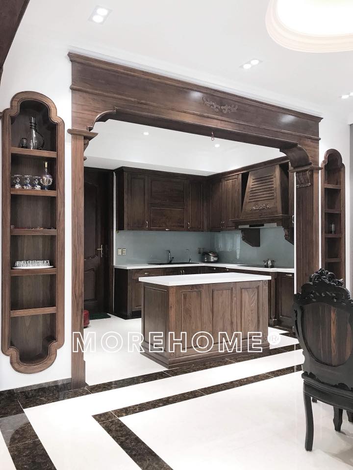 tủ bếp gỗ óc chó ...